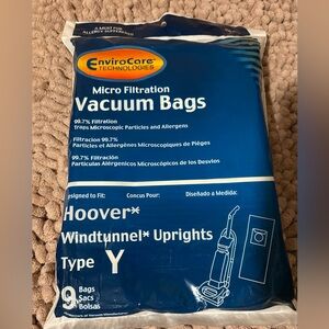 Envirocare filtration vacuum bags Type Y Hoover Windtunnel